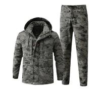 Tuta da Sci Outdoor da Uomo 2 Pezzi Tute Snowboard Tuta Combattimento Abbigliamento Militare Moda Invernale Impermeabile Mantieni Caldo Giacca Sci + Set Pantaloni Neve Sportiva