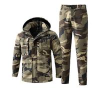 Tuta da Sci Outdoor da Uomo 2 Pezzi Tute Snowboard Tuta Combattimento Abbigliamento Militare Moda Invernale Impermeabile Mantieni Caldo Giacca Sci + Set Pantaloni Neve Sportiva