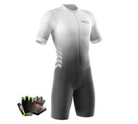 Tuta da Triathlon a Maniche Corte da Uomo,da 3 Tasche，Abbigliamento Ciclismo monopezzo MTB Body Trisuit Cycling Skinsuit,2024 Nuovi Tuta da triathlon da uomo (Typ-10,3XL)