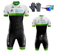 Tuta da Triathlon a Maniche Corte da Uomo,da 3 Tasche,Trisuit Cycling Skinsuit with Gel Pad,Ciclismo Body Skinsuit per Nuoto/Corsa/Ciclismo,Abbigliamento Ciclismo Monopezzo (TYP-1,M)