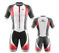 Tuta da Triathlon a Maniche Corte da Uomo, MTB Body Trisuit Cycling Skinsuit with Gel Pad per Nuoto/Corsa/Ciclismo, Men's Elite Sleeveless Trisuit/Corsa/Ciclismo (TYPE-1,3XL)