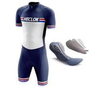 Tuta da Triathlon a Maniche Corte da Uomo,MTB Body Trisuit Cycling Skinsuit with Imbottito professionale da competizione Nuoto/Corsa/Ciclismo，Abbigliamento Ciclismo monopezzo