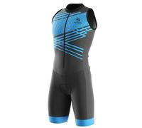 Tuta da Triathlon a Maniche Corte da Uomo, Triathlon Unisex, MTB Body Trisuit Cycling Skinsuit with Gel Pad per Nuoto/Corsa/Ciclismo, Abbigliamento Ciclismo (TYP-5,S)