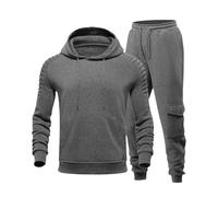 Tuta da uomo a maniche lunghe con cappuccio e pantaloni della tuta, set comodo, caldo ed elegante, set da salotto con cappuccio e pantaloni da jogging, abbigliamento sportivo casual con cappuccio e