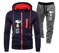 Tuta Da Uomo Completa Palestra Abbigliamento Sportiva Tute Sportive Invernali Traspirante Moda Leggero Jogging Felpa con Cappuccio e Pantaloni Ginnastica