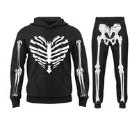 Tuta da uomo, felpa con cappuccio di Halloween con grafica per uomo, design elegante e comodo, perfetto per feste, abbigliamento casual, tessuto di alta qualità, facile da indossare per tutte le