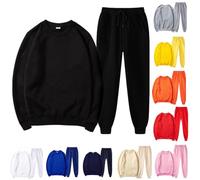Tuta da uomo felpa da uomo 2 pezzi outfit girocollo maglione a maniche lunghe pullover tuta set felpa e pantaloni da jogging con polsini elasticizzati loungewear, Rd3., 4X-Large