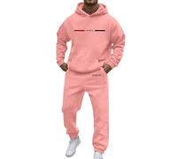 Tuta da uomo moderna per il tempo libero per l'autunno e l'inverno. Design alla moda Loose Fit con stampa a lettere per un elegante comfort gilet con tasca interna, rosa intenso, XXL