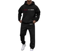 Tuta da uomo moderna per il tempo libero per l'autunno e l'inverno. Design alla moda Loose Fit con stampa a lettere per un elegante comfort gilet con tasca interna, Nero , 3XL