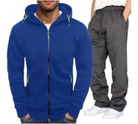 Tuta da uomo Plus Size Activewear con cappuccio Set completo a maniche lunghe Jogging Tute Autunno Pantaloni della tuta Casual da uomo Abbigliamento sportivo Felpa Tuta, H, XL