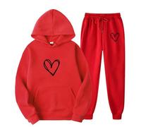 Tuta da uomo Set completo a maniche lunghe casual con cappuccio felpe e pantaloni da jogging con stampa elettrocardiogramma 2 pezzi sport corsa tempo libero felpa con cappuccio pantaloni della tuta
