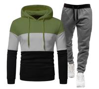 Tuta da uomo, set completo con felpa con cappuccio a maniche lunghe e pantaloni della tuta, set sportivo da uomo, pantaloni sportivi e felpa con cappuccio UK Top Bottoms Fashion Sportswear, Verde