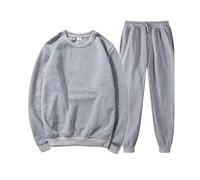 Tuta da uomo, set completo di felpa a maniche lunghe e pantaloni della tuta, set da 2 pezzi, girocollo, maglione, tuta casual, abbigliamento sportivo, lounge, abbigliamento atletico, taglie forti S