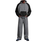 Tuta da uomo Set completo Pullover con cappuccio Maglione e pantaloni da jogging a maniche lunghe a contrasto Casual Fit Pullover Tuta Set Allenamento Fitness Running Sweat-Suits Sportswear Activewear