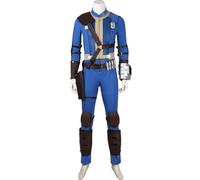 Tuta da uomo Vault 33 Costume uniforme Cooper Howard Cosplay Halloween Outfit Out Survivor Blu Jumpsuit Set (vestito blu, M)