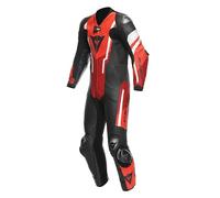 Dainese Misano 3 D-air, tuta in pelle 1pz. traforata 50 male Nero/Rosso/Rosso Fluo/Bianco