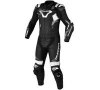Macna Armadyl Tuta in pelle da moto a due pezzi traforata, nero-bianco, taglia 50 per maschi