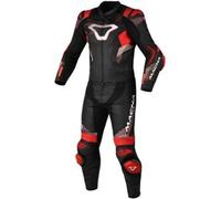 Macna Armadyl Tuta in pelle da moto a due pezzi traforata, nero-bianco-rosso, taglia 52 per maschi