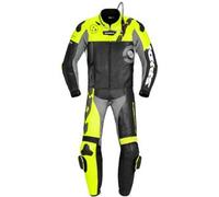 Spidi DP-Progressive Touring Tuta in pelle della moto a due pezzi, nero-giallo, taglia 52 per maschi