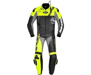 Tuta Divisa In Pelle Spidi Dp-Progressive Touring Nero Giallo Fluo UOMO 58