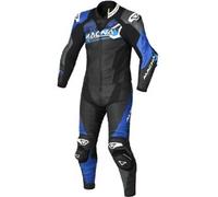 Tuta Divisibile In Pelle Macna Blitz 2pc Nero Blu UOMO 58