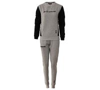 TUTA DONNA 102 G/COLLO CON TASCHE IN FELPA GRIGIO CHIARO/NERO Tg. S