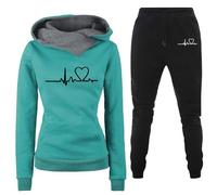Tuta Donna Completa Elegante Comoda Set di Abbigliamento Sportivo Completo Palestra Casual Maniche Lunghe Felpa con Cappuccio e Pantaloni Jogging Tuta Sportiva Set da Casa Autunno Invernale Tracksuit