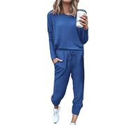 Tuta Donna Completa Set - Completa Sportiva Completo Sportivo Donna 2 Pezzi Tute Casa Cotone Completo Palestra Felpa Vita Alta Completo Moda Sport Pantaloni Jogging, Tempo Libero