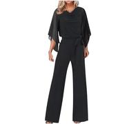 Tuta Donna Estiva Elegante Larghi Tuta Moda Due Pezzi Offerta Trasparente Comode Stampa Tuta Vita Alta a Gamba Larga Suit Completo Cerimonia Donna Curvy Tuta Elegante Cerimonia Jumpsuit Elegante