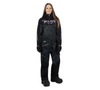 FXR Maverick F.A.S.T. Insulated Ladies One Piece Snowmobile Suit, nero-grigio, taglia 6 per donne