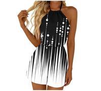 Tuta Donna Intera Tuta Intera,con Stampa Floreale Scollo a V Vita Elasticizzata Senza Maniche Ideale per Un Outfit Estivo Casual