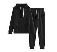 Tuta Donna Invernale Completo Sconto Tuta Donna Inverno Set Sportivo Donna Calda Morbida Comoda Set da Ginnastica Felpa con Cappuccio Tinta Unita e Pantaloni per Jogging Yoga Training Fitness S-XXL