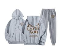 Tuta Donna Sportiva Completa 2 Pezzi Jogging Fitness Tracksuit felpa con cappuccio a maniche lunghe Tute Training e Pantalone Da Casa Curvy Taglie Forti Ginnastica