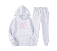 Tuta Donna Sportiva Completa 2 Pezzi Tute da Ginnastica Elegante Invernale con Cappuccio Set Pullover Felpa Senza E Jogging Pantaloni Workout Fitness Outfit Taglie Forti