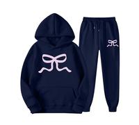 Tuta Donna Sportiva Completa 2 Pezzi Tute da Ginnastica Elegante Invernale con Cappuccio Set Pullover Felpa Senza E Jogging Pantaloni Workout Fitness Outfit Taglie Forti