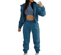 Tuta Donna Sportiva Completa Complete da Casual Donne due Pezzi Leggera Completo Palestra Felpa con Cappuccio e Jogging Pantaloni Set Coordinati Abbigliamento Elegante Morbida Tute Invernale