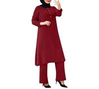 Tuta Elegante Donna con Top e Pantaloni Completo Stile Modesto e Confortevole per Donne Musulmane Occasioni Speciali con Design Moderno Funzionale per Tutto lAnno