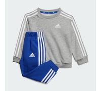 adidas Unisex - Bimbi 0-24 Essentials 3-Stripes Jogger Set Kids, Medium Grey Heather / White, 12-18 Months