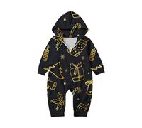 Tuta estiva da bambina 176 Natale, una famiglia, abbigliamento genitore-figlio, stampa alla moda, pigiama largo e comodo con cappuccio e chiusura lampo (stile bambino), costume intero gatto, gold, 9