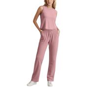 Tuta Estiva Donna Due Pezzi, Top Senza Maniche e Pantaloni Capri a Gamba Larga, Set Fresco e Comodo per le Giornate Calde le Uscite