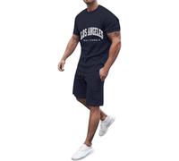Tuta Estiva Uomo Due Pezzi Sportivo Leggero Completino da Ginnastica Maniche Corte Set Completo Oversized Manica Corta Casual Jogging Taglie Forti Traspirante Completi