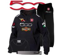 Tuta Felpa Hoodie+Pantaloner Printed Fiat 500 Martini Abarth Colore Nero Tg M