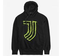 Tuta Felpa Nera Pantaloni Neri Logo Juventus Giallo Fluo Matita Lapis Uomo