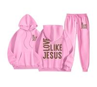 Tuta Felpata Donna elegante per il tempo libero Cotone Fitness due Pezzi Leggera Completo Palestra Felpa Senza Cappuccio e Pantalone Ginnastica Workout Outfit Tute Invernale