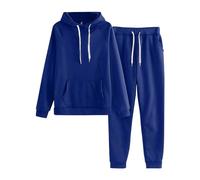 Tuta Felpata Donna Sportiva 2 Pezzi Due Cotone Jogging Completo Palestra con Cappuccio Set Top e Pantaloni per Running Fitness Coordinati Abbigliamento Elegante Morbida Invernale