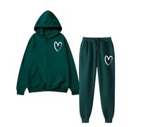 Tuta Felpata Donna Sportiva 2 Pezzi Tute Casual Leggera felpa con cappuccio a maniche lunghe Senza e Pantalone Ginnastica Workout Fitness Outfit Invernale