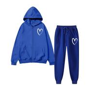 Tuta Felpata Donna Sportiva 2 Pezzi Tute Casual Leggera felpa con cappuccio a maniche lunghe Senza e Pantalone Ginnastica Workout Fitness Outfit Invernale