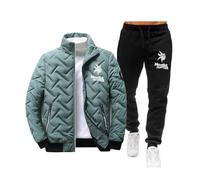 Tuta Ginnastica Uomo Monst-er Hunt-er, Caldo Jogging Tute, Giacca & Pantaloni Set per Casual Sport Lavoro(Green,XL)