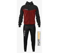 TUTA GIVOVA VISA MELANGE CAPPUCCIO POLARFLEECE - TR018P col. nero/granata