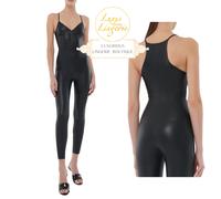 Tuta Heather Di Wolford 38 M S Nera In Pelle Vegana Lucida